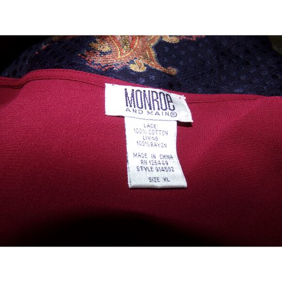 Vintage Monroe and Main maroon lace front tunic L Mint condition‎ - Picture 4 of 4